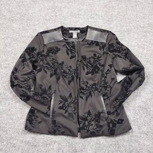 89th & Madison Jacket Womens Small Black Floral business casual Date night